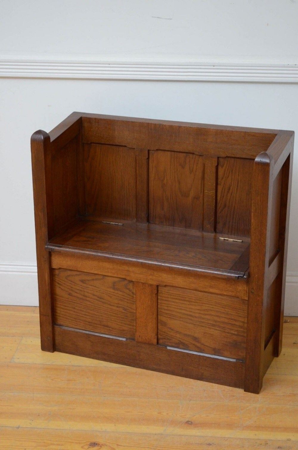 Gothic Revival Oak Hall Bench, 1800s photo 1563.0