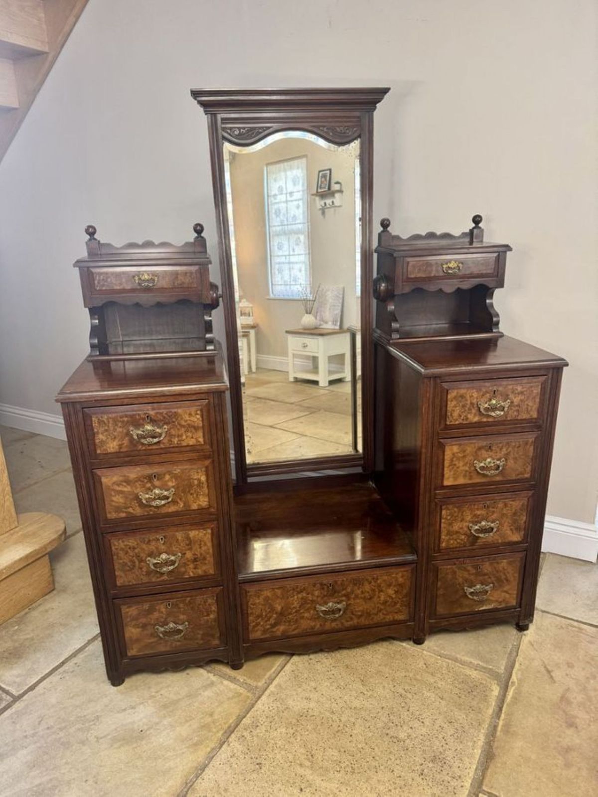 Fine Quality Antique Burr Walnut Dressing Table photo 1385.0