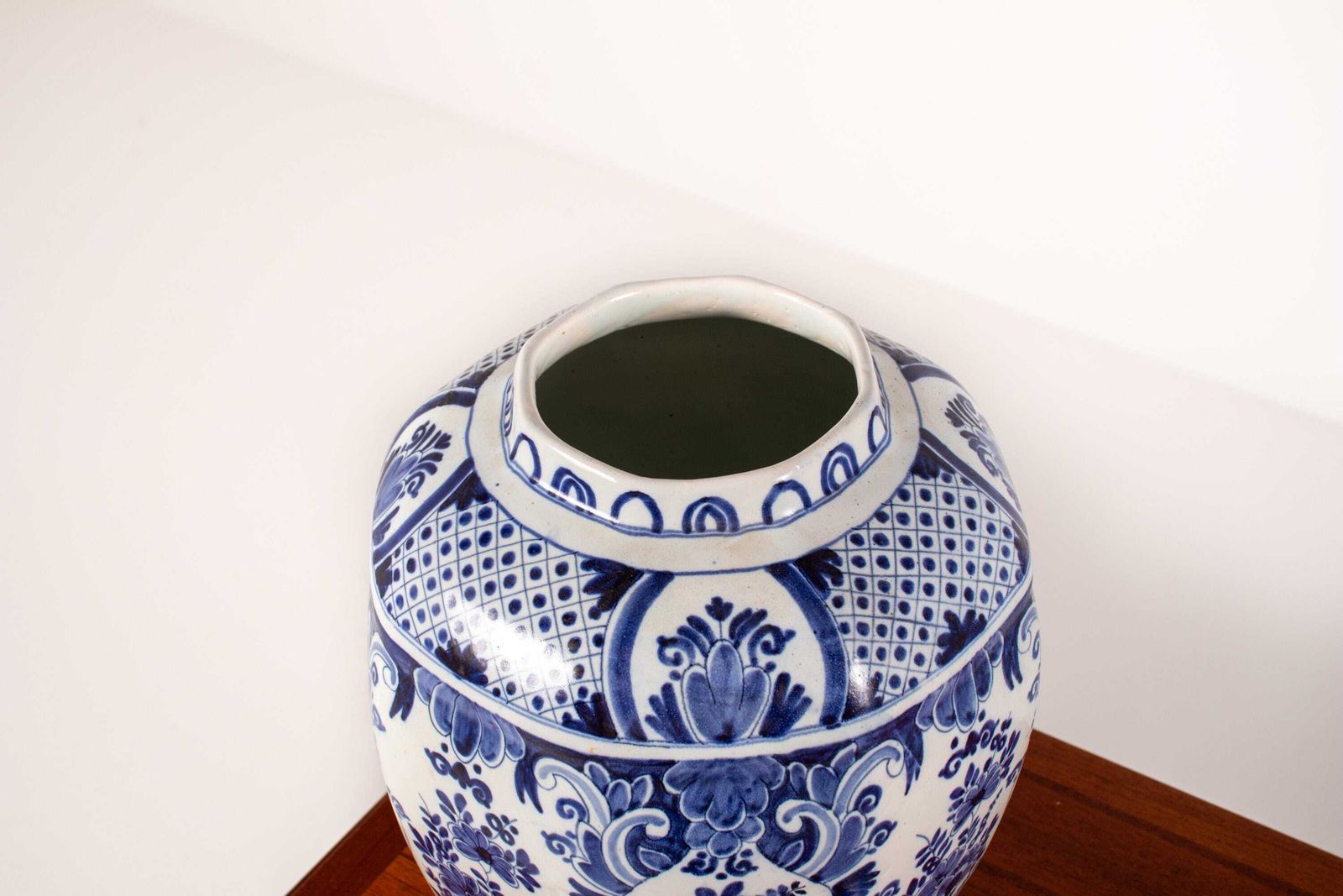 Antique 19th Century Boch Freres Jar/Lidded Vase, Hand Painted Delft Blue Vase photo buy