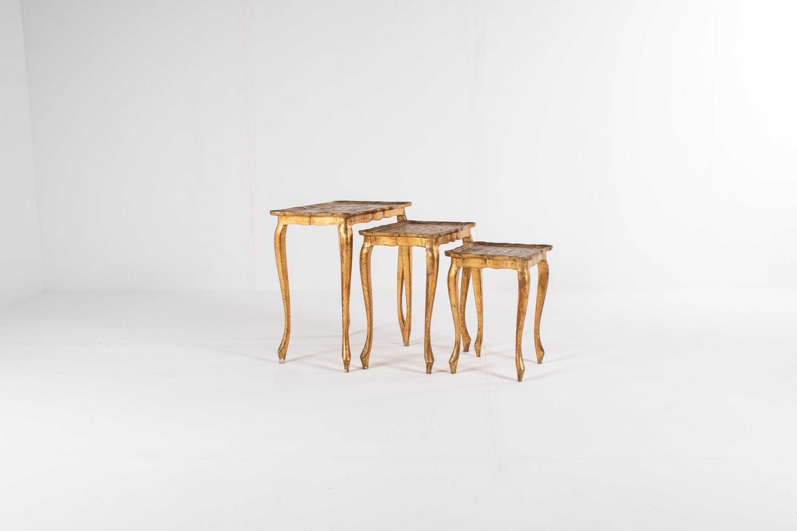 Set Of 3 Vintage Italian Florentine Nesting Tables photo Furniture