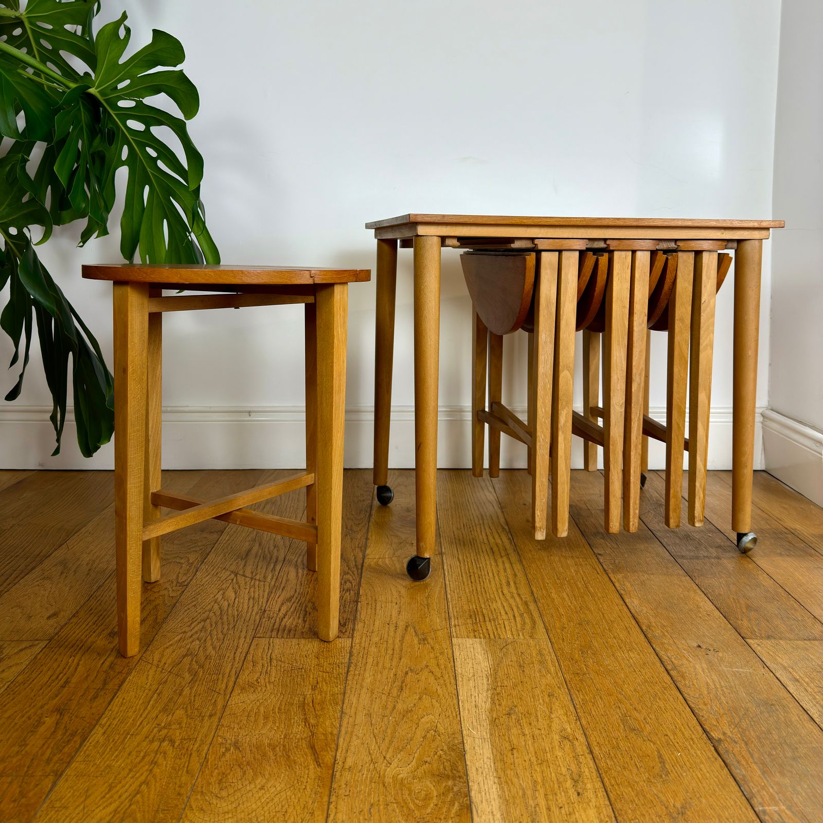 Mid Century Danish Teak Nest Of Tables By Poul Hundevad photo vintage