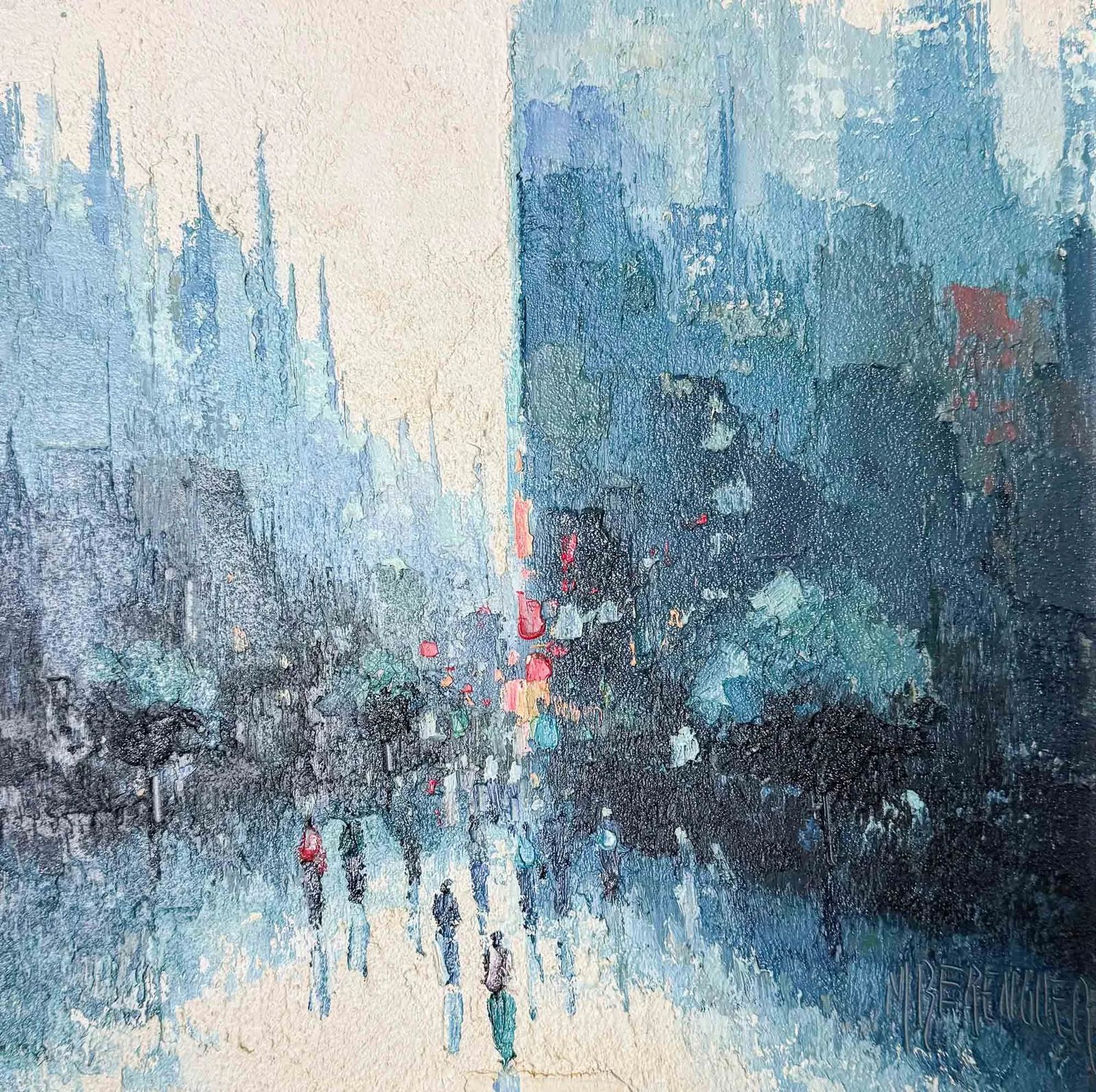 Cityscape Oil Painting, Signed M Berenguer photo furniture