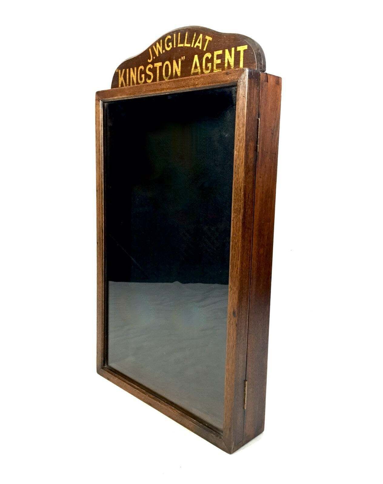 Antique Advertising Wooden Showcase Shop Display Sign Box J. W. Gilliat Kingston