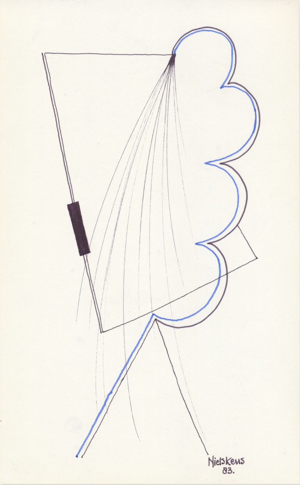 Original Late 20th Century Abstract Drawing By Important Dutch Sculptor photo furniture