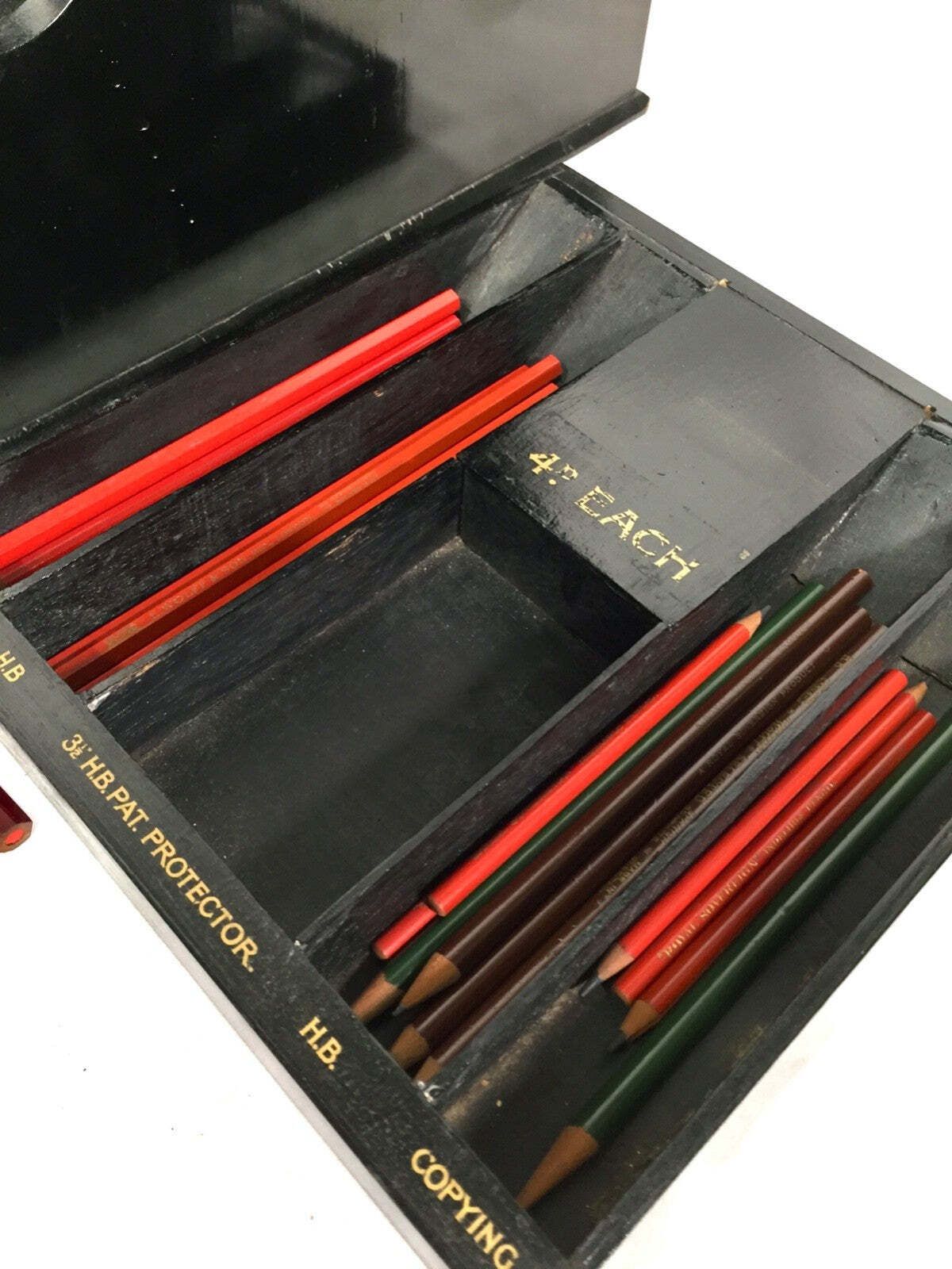 Furniture Antique Advertising E.Wolff & Son Of London Pencil Shop Display Cabinet Case photo
