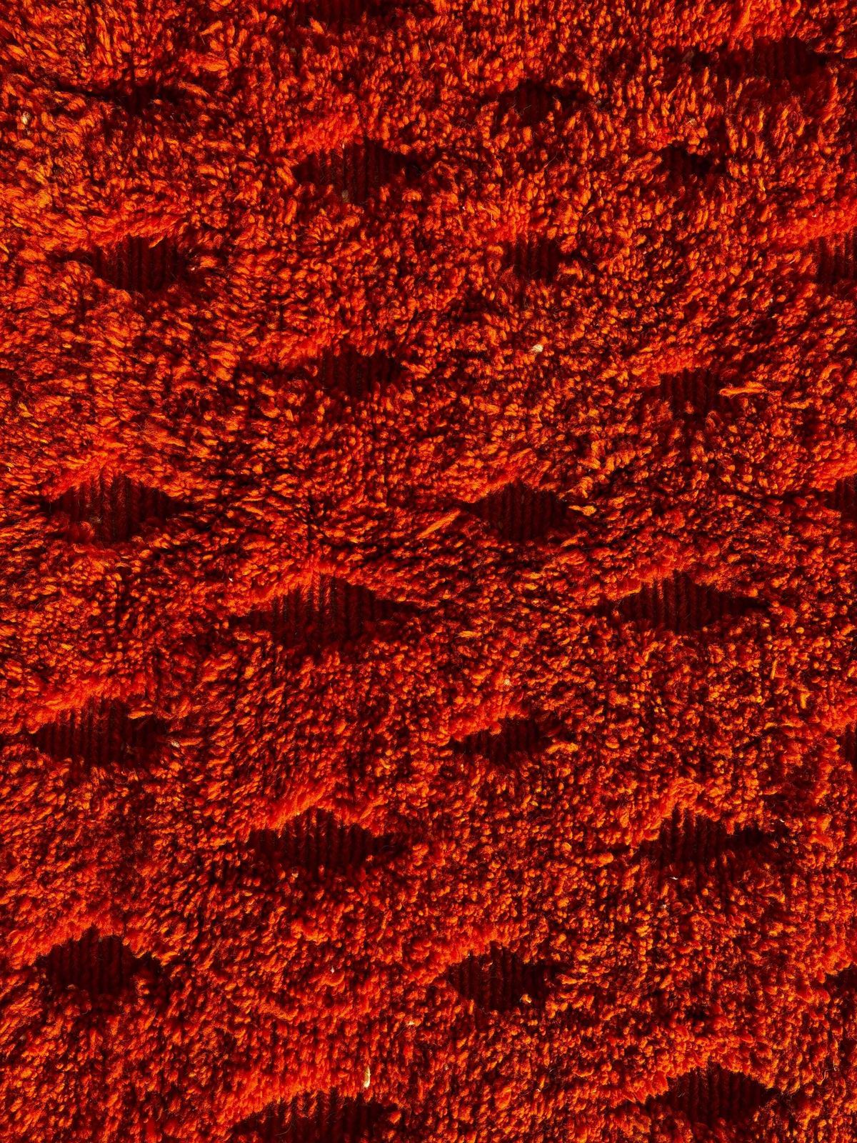 Handgemaakt Marokkaans Mrirt-vloerkleed – Wollen vloerkleed in verbrand oranje, 210x300 cm – Modern getextureerd tapijt – Abstract dessin – Groot vloerkleed voor de woonkamer photo buy
