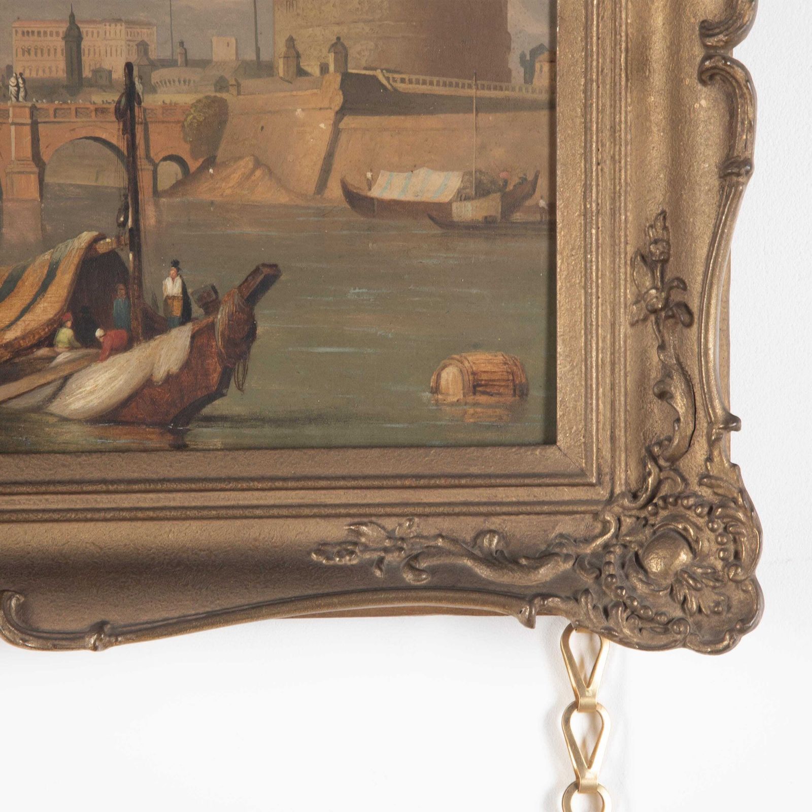 Early 19th Century Oil On Panel Of Rome photo vinterior
