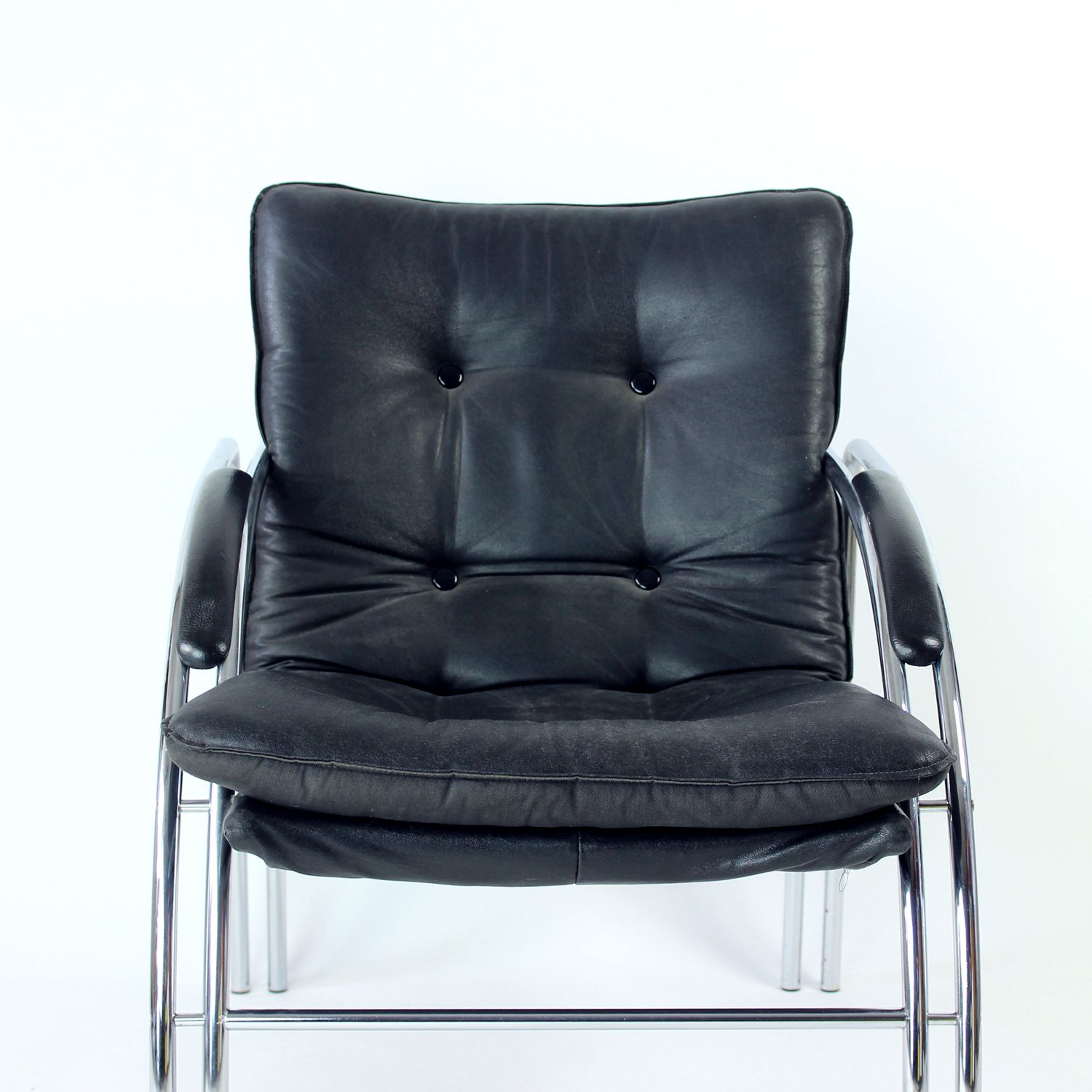 Mid Century Chrome Lounge Chair By Viliam Chlebo For Kodreta, Czechoslovakia, 1980s photo 740.0