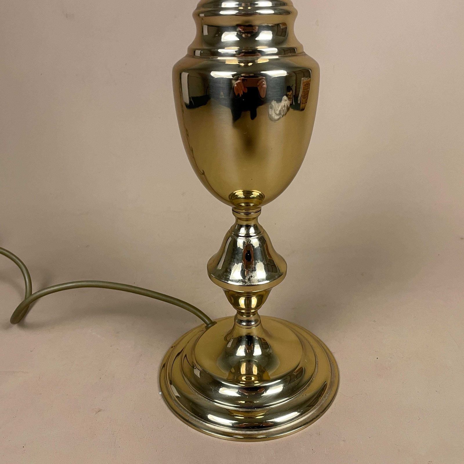 Metal Gold Baluster Brass Lamp Light Bedside Side Table Vintage Classic Elegant Antique Round Base photo Lighting