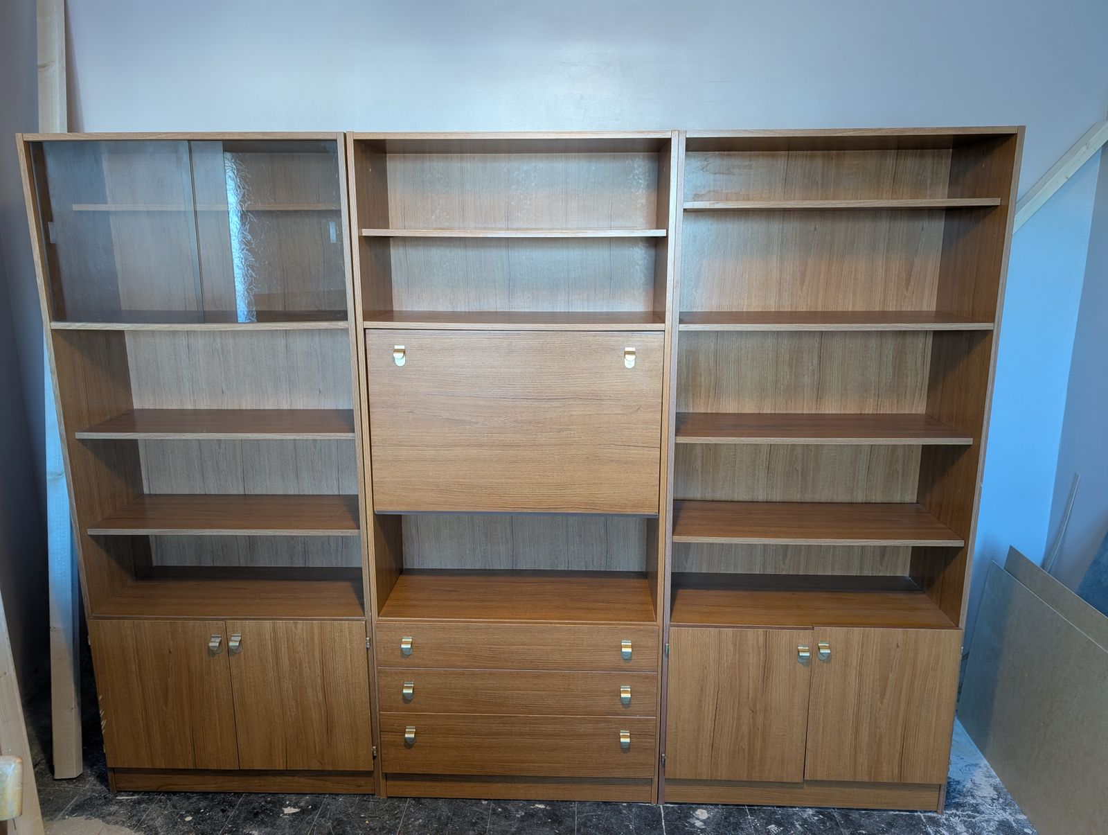 Vintage Mid Century Schreiber Teak Dining Room Wall Unit photo Furniture