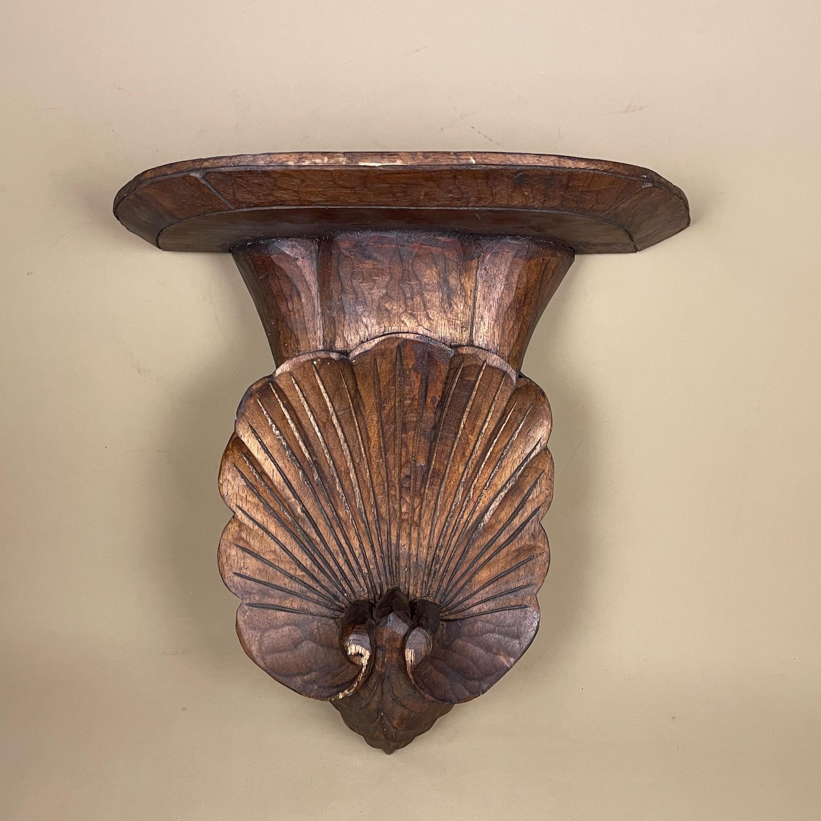 Antique Carved Wood Wall Bracket Shelf Victorian Floral Hand Carved Indian Architectural Decor Hand Crafted Classic Home Decor