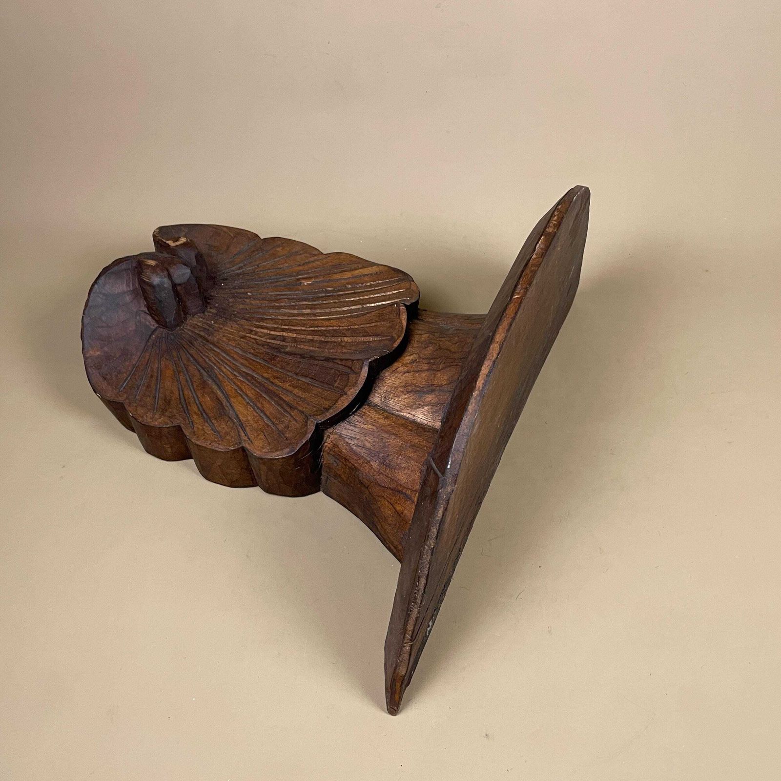 Furniture Antique Carved Wood Wall Bracket Shelf Victorian Floral Hand Carved Indian Architectural Decor Hand Crafted Classic Home Decor photo