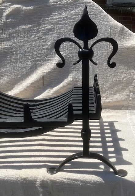 Cast Iron Fire Basket And Fire Dogs photo furniture