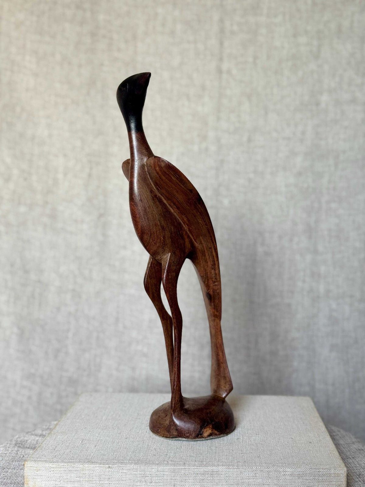 Mid Century Wooden Bird Sculpture | Hand Carved Vintage Bird Figurine | Minimalist Carved Wood Art photo Art