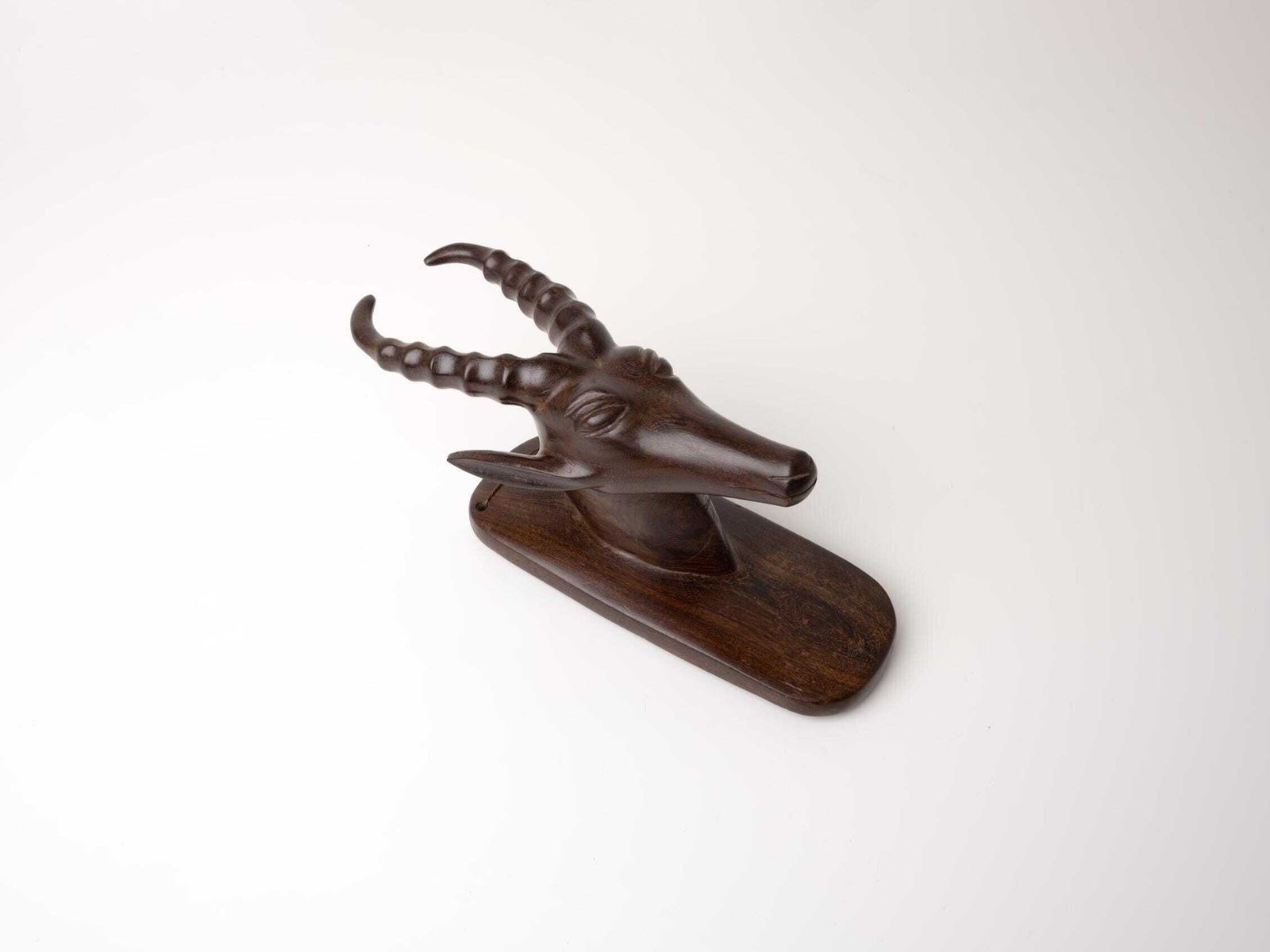 Mid Century African Wall Bust | Hand Carved Wooden African Sculpture photo furniture