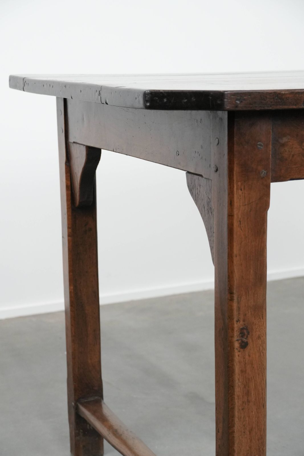 photo buy Beautiful Antique French Dining Table For 4 To 6 People From The Late 18th/Early 19th Century With An Oak Top, A Drawer And A Bread/Pull Out Shelf