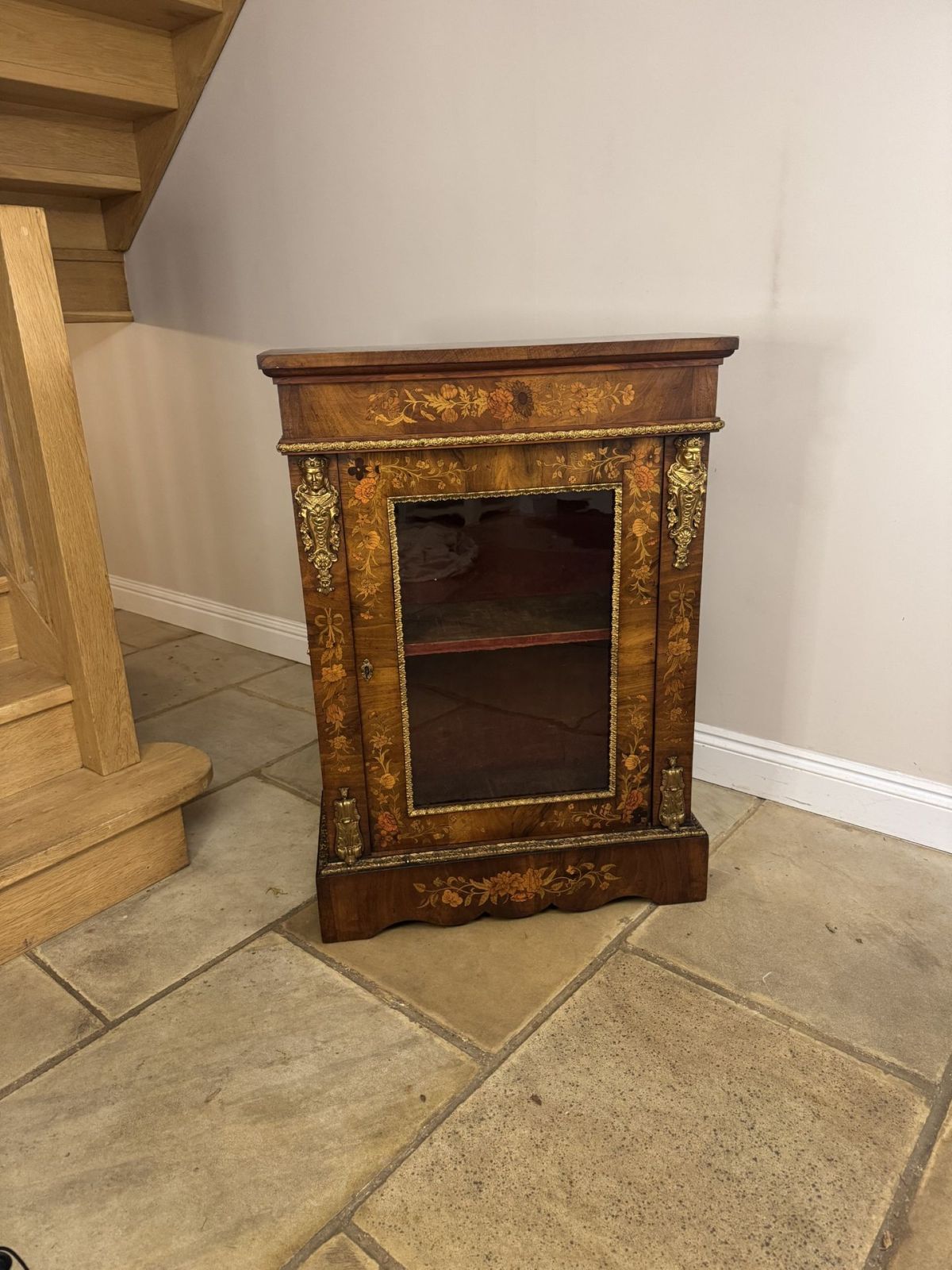 Fantastic Quality Antique Walnut Marquetry Inlaid Pier Cabinet photo furniture