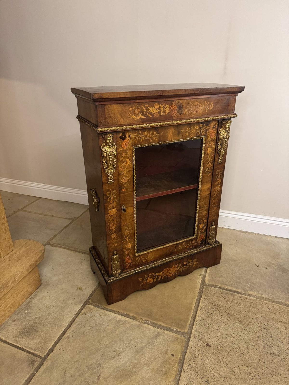 Fantastic Quality Antique Walnut Marquetry Inlaid Pier Cabinet photo for sale