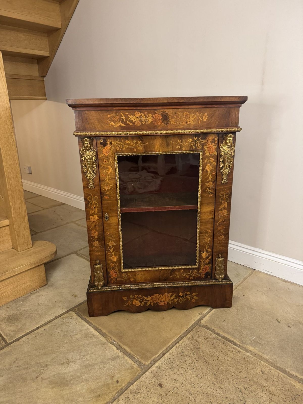 Fantastic Quality Antique Walnut Marquetry Inlaid Pier Cabinet photo Furniture