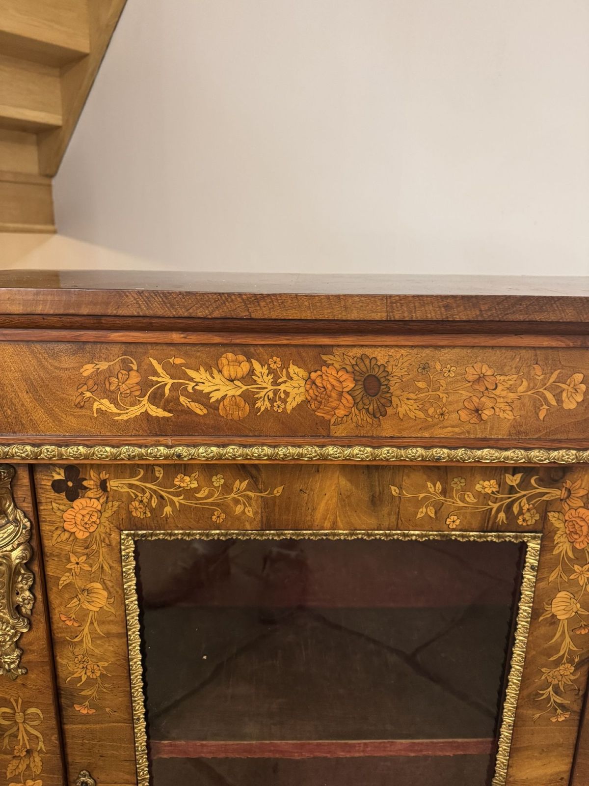Fantastic Quality Antique Walnut Marquetry Inlaid Pier Cabinet photo vinterior
