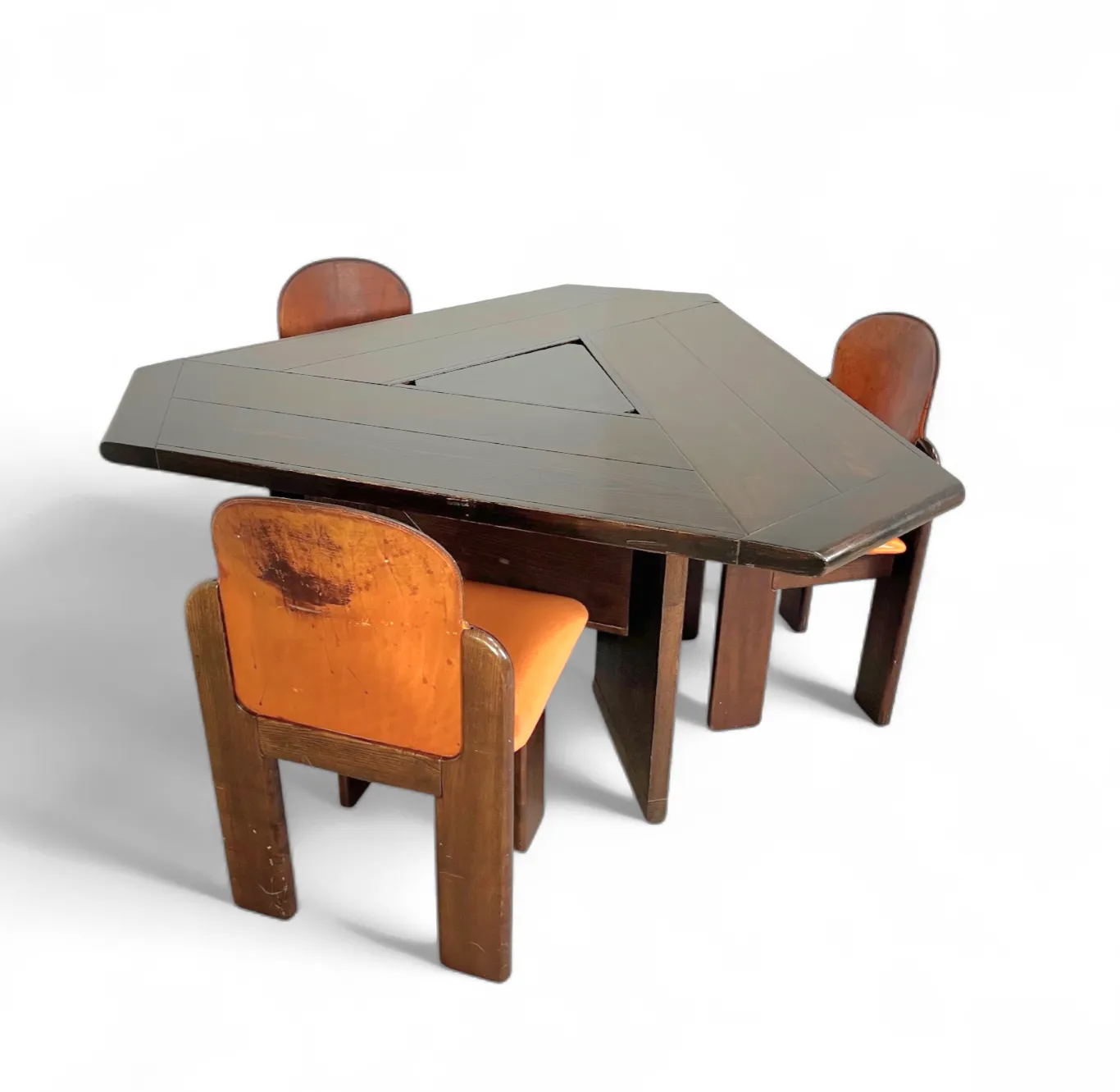 Mid Century Dining Table And 3 X Chairs By Silvio Coppola For Fratelli Montina Italy / 1970s photo furniture