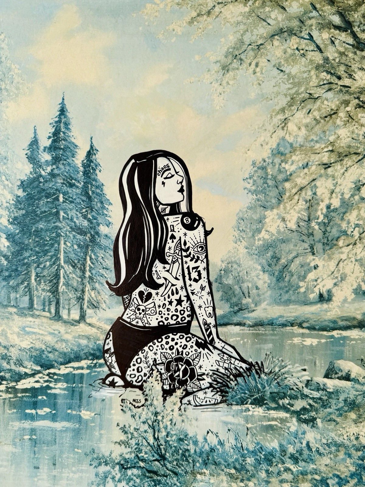 Upcycled Art Picture By Miss Doodle 1977 "Some Peace And F*Cking Quiet" photo 50.0