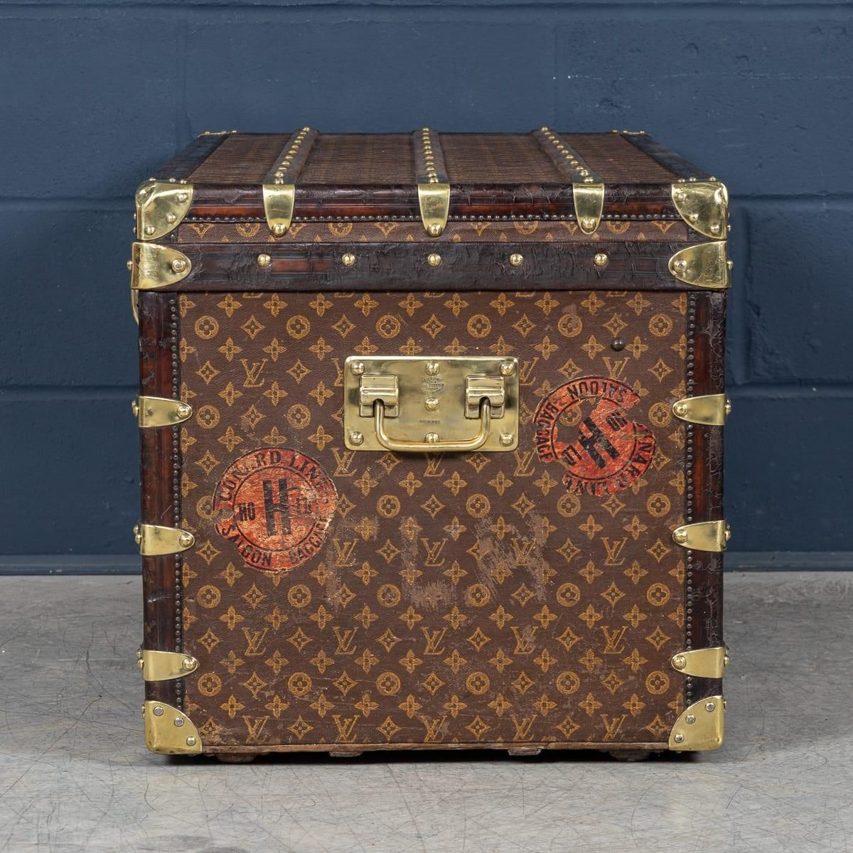 Antique 19th Century Louis Vuitton Trunk In Woven Monogram Canvas, France C.1896 photo Furniture