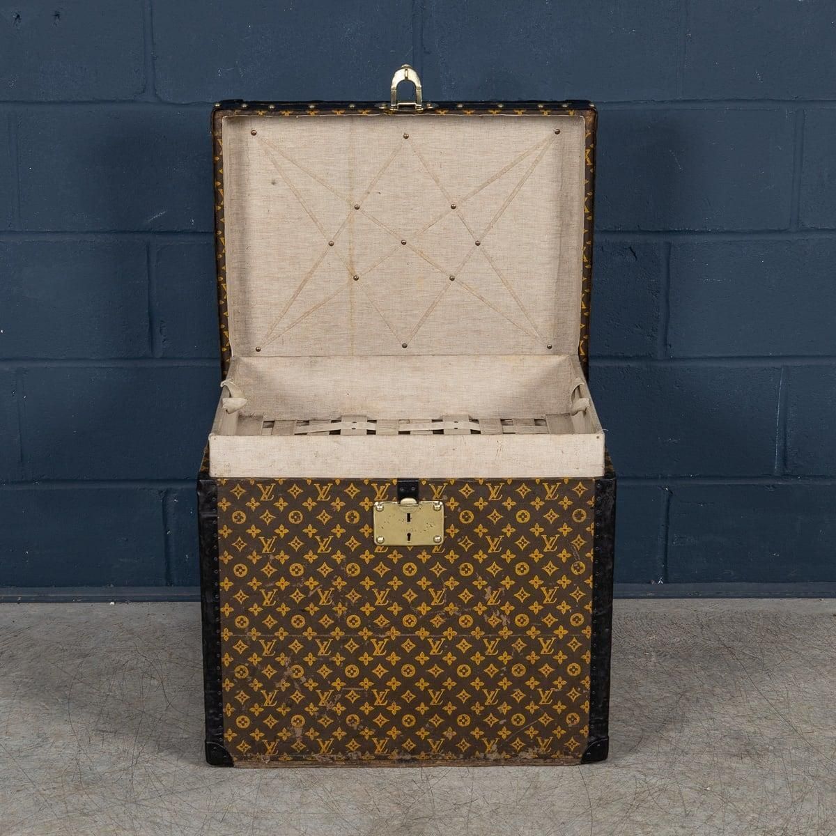 photo furniture Antique 20th Century Louis Vuitton Trunk In Monogram Canvas, France C.1920