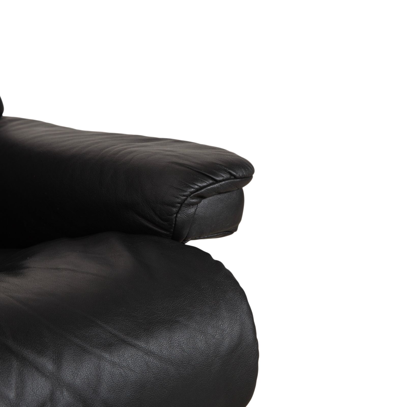 Stressless Sunrise Leather Recliner Dark Grey Anthracite With Manual Reclining Function photo vintage
