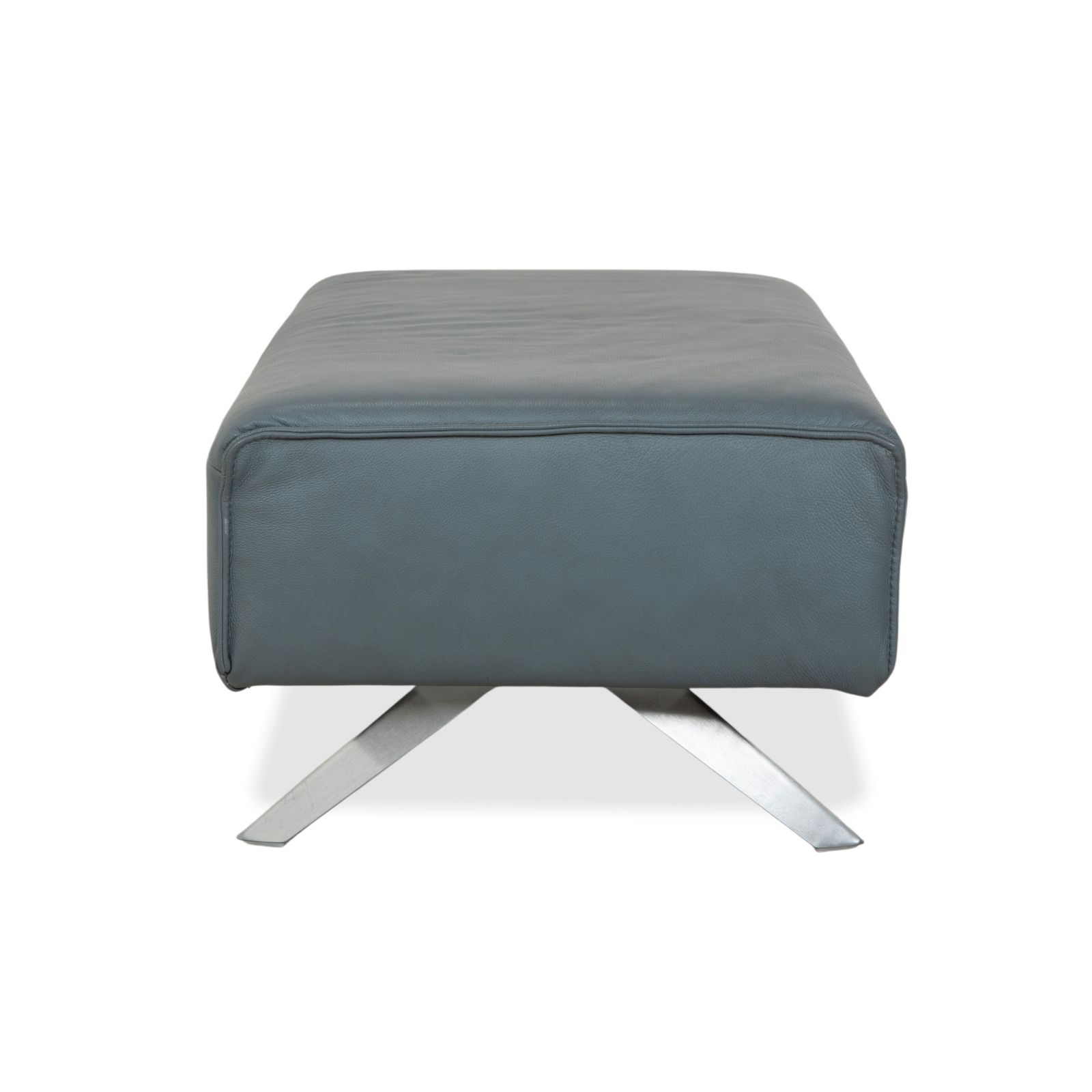 photo furniture Himolla Biella Leather Stool Blue Grey Petrol