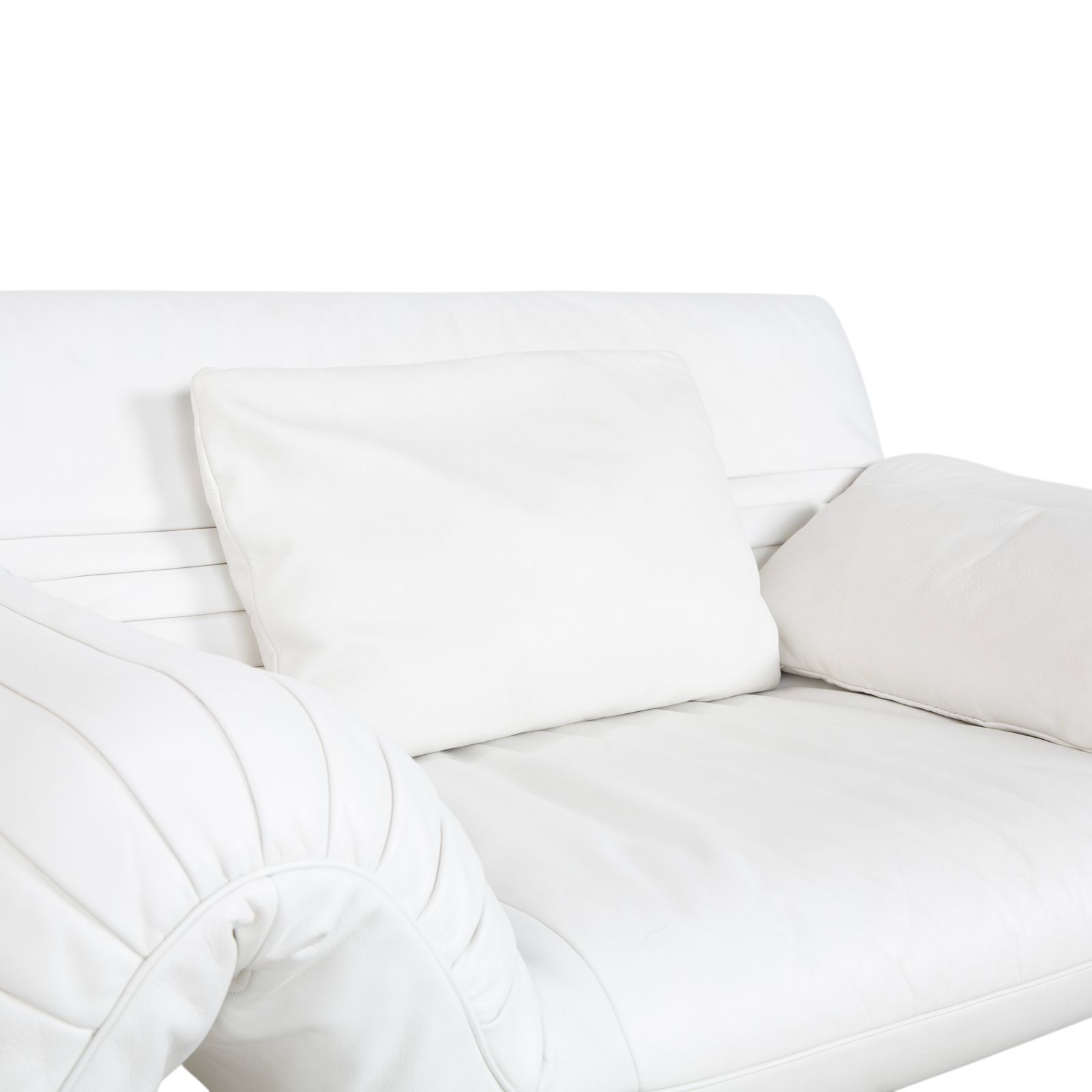 De Sede DS 142 Wing, fauteuil en cuir blanc, pieds chromés, fonction manuelle photo vintage