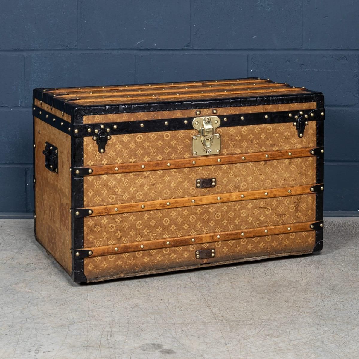 Antique 19th Century Louis Vuitton Trunk In Woven Canvas, France C.1890 photo furniture