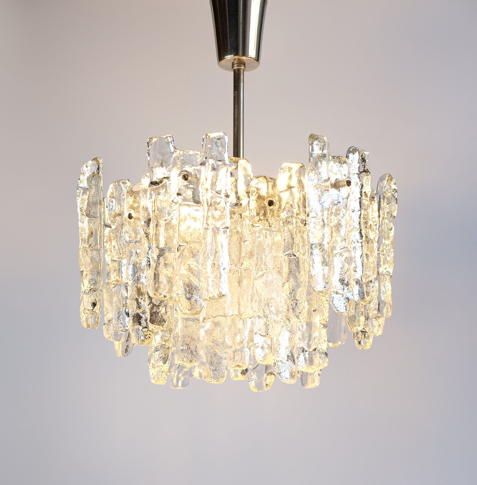 Mid Century Ice Glass Chandelier By J.T. Kalmar, Austria C.1970s photo furniture