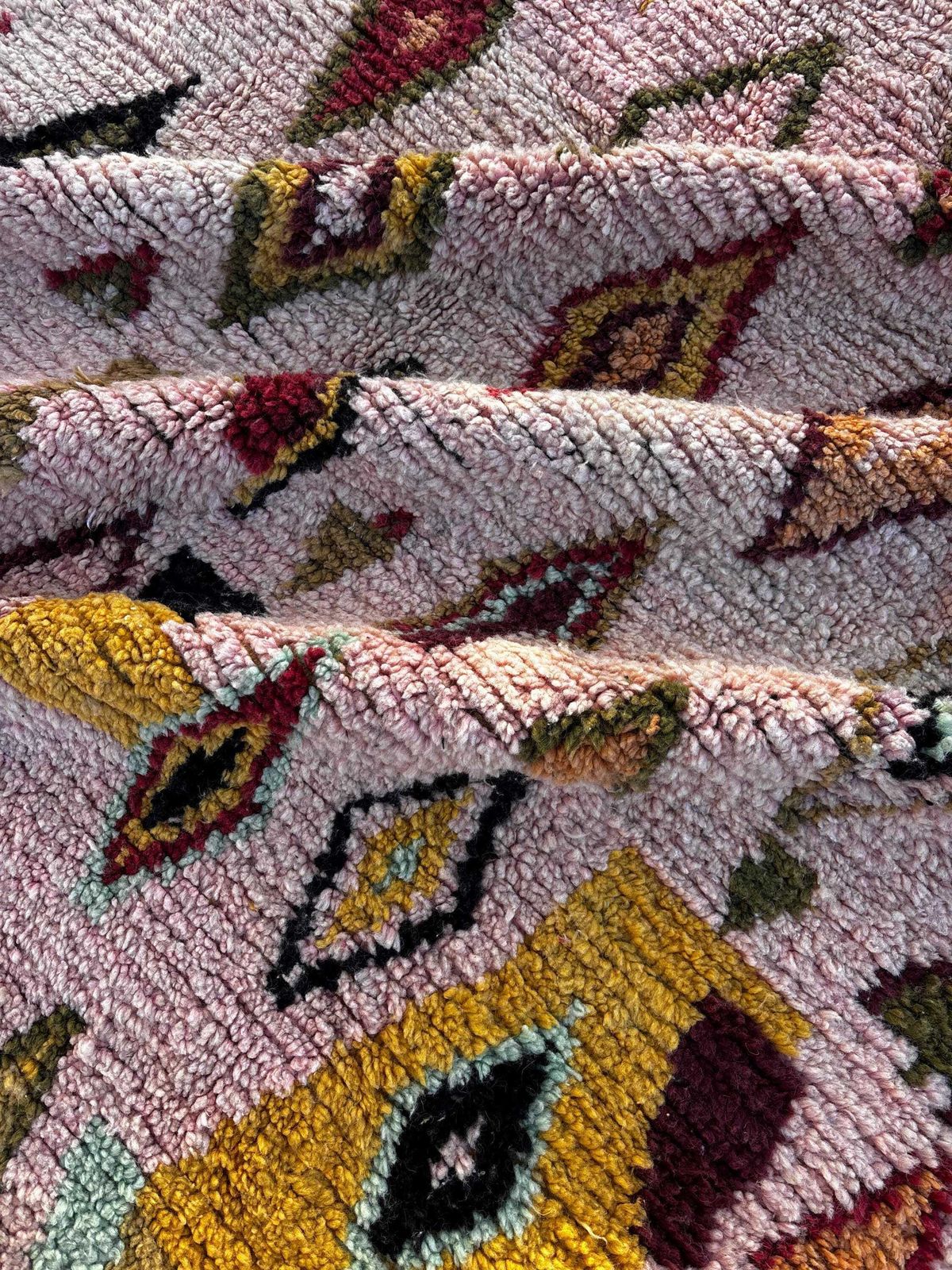 Modern Pink Berber Moroccan Rug 200x310cm – Handmade Wool Rug | Colorful Beni Ouarain Luxury Rug | Boho Chic Rug photo 1449.0