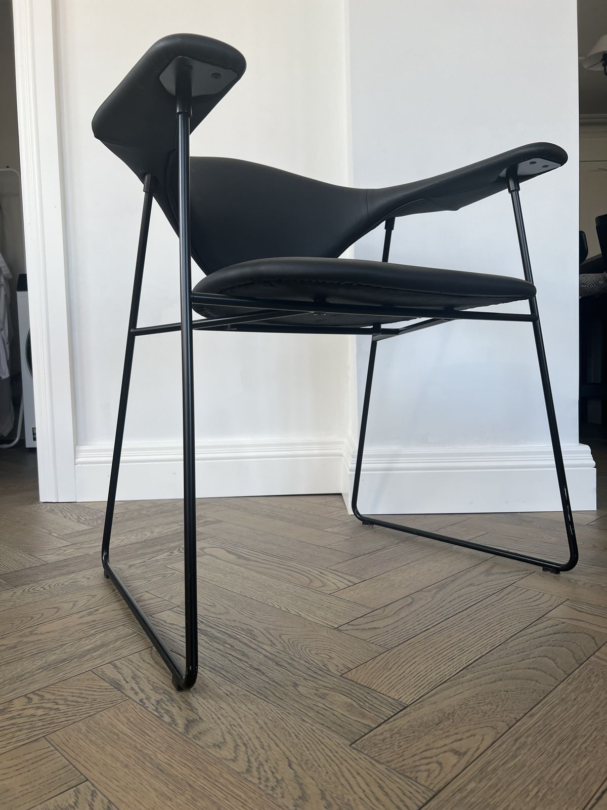 Gubi Masculo Black Dining Chairs With Black Steel Base By Gam Fratesi (Set Of 6) photo for sale