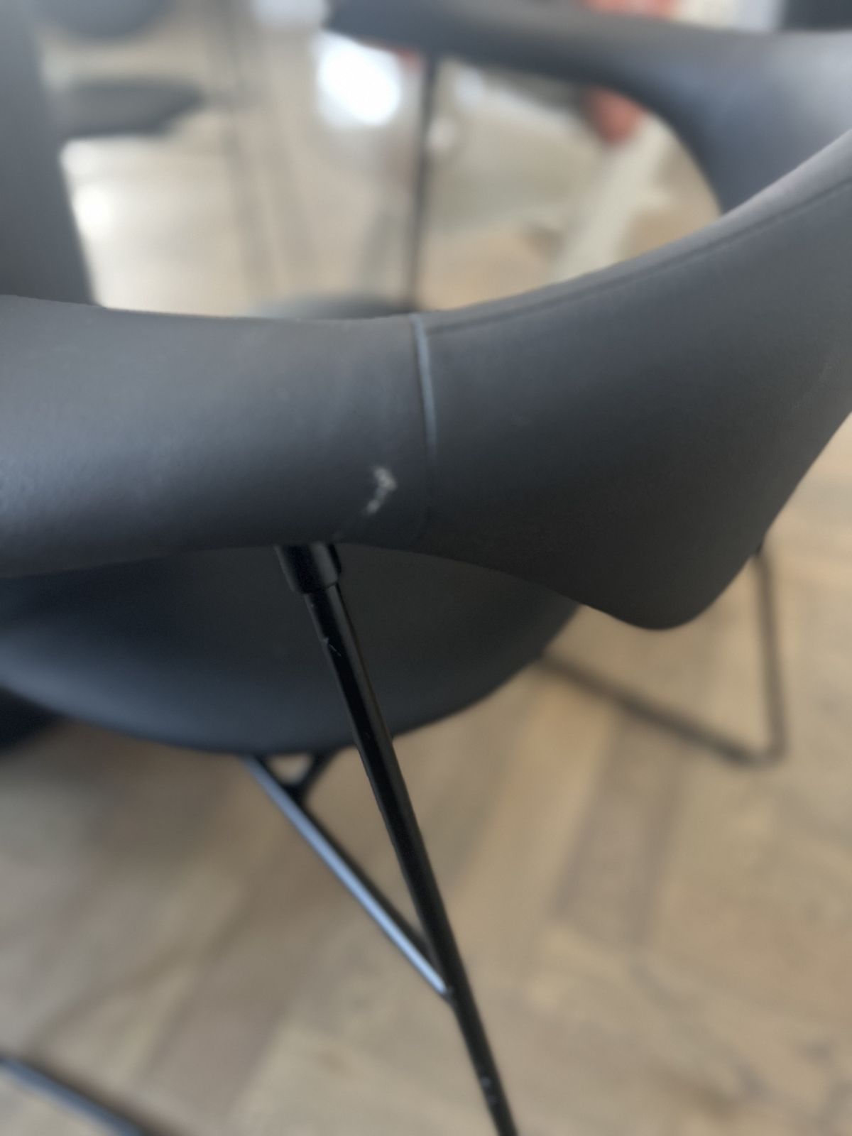 photo furniture Gubi Masculo Black Dining Chairs With Black Steel Base By Gam Fratesi (Set Of 6)