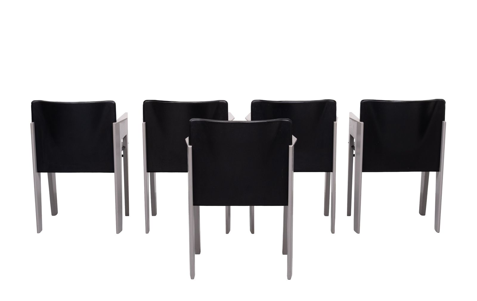 photo buy Stunning Leather & Wood Dining Chairs By Arnold Merckx For Arco, C.1980