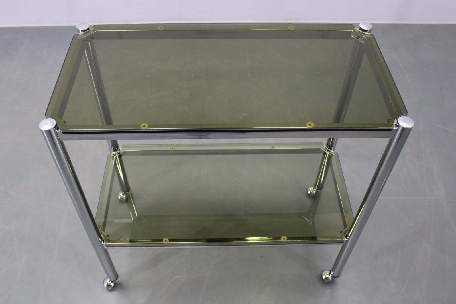 Mid Century Smoked Glass Serving Cart, Italy, 1970s photo 500.0