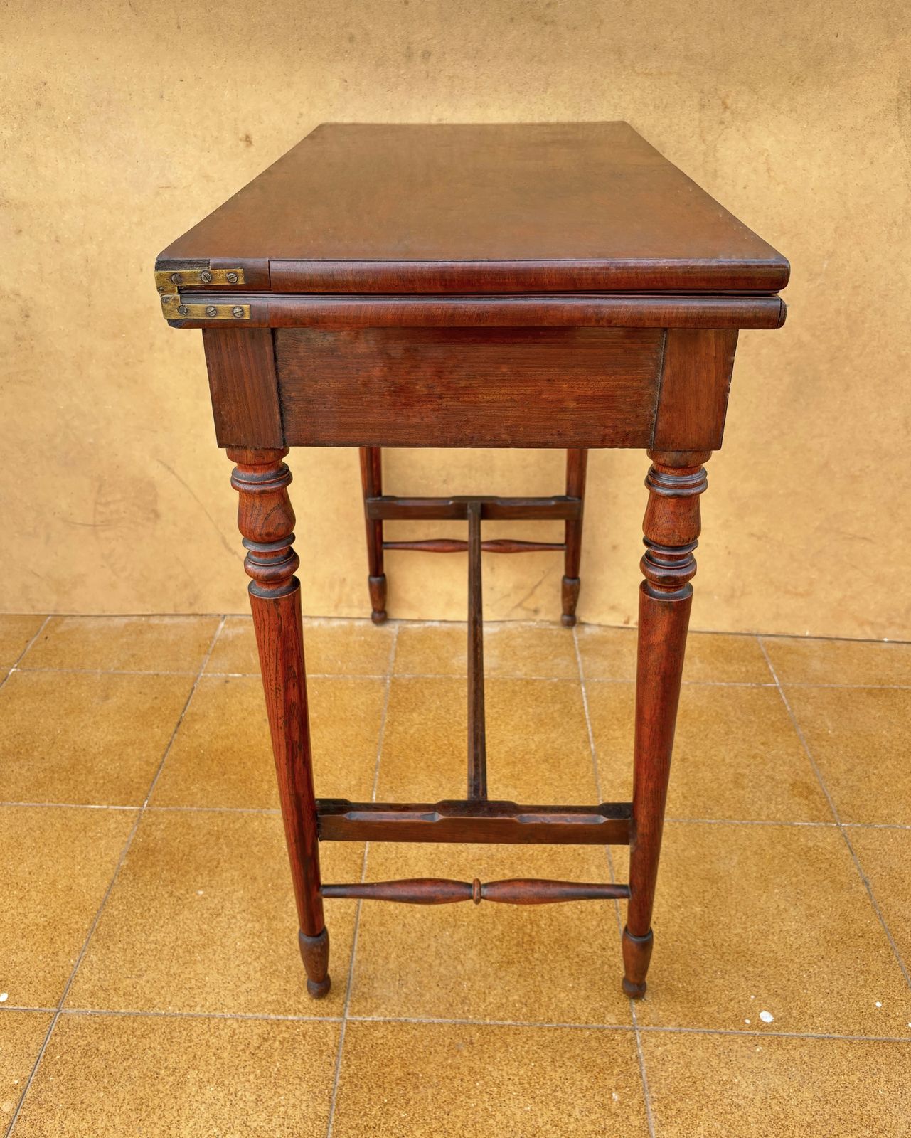 English Oak Games Table With Green Felt Top, 1930s photo furniture