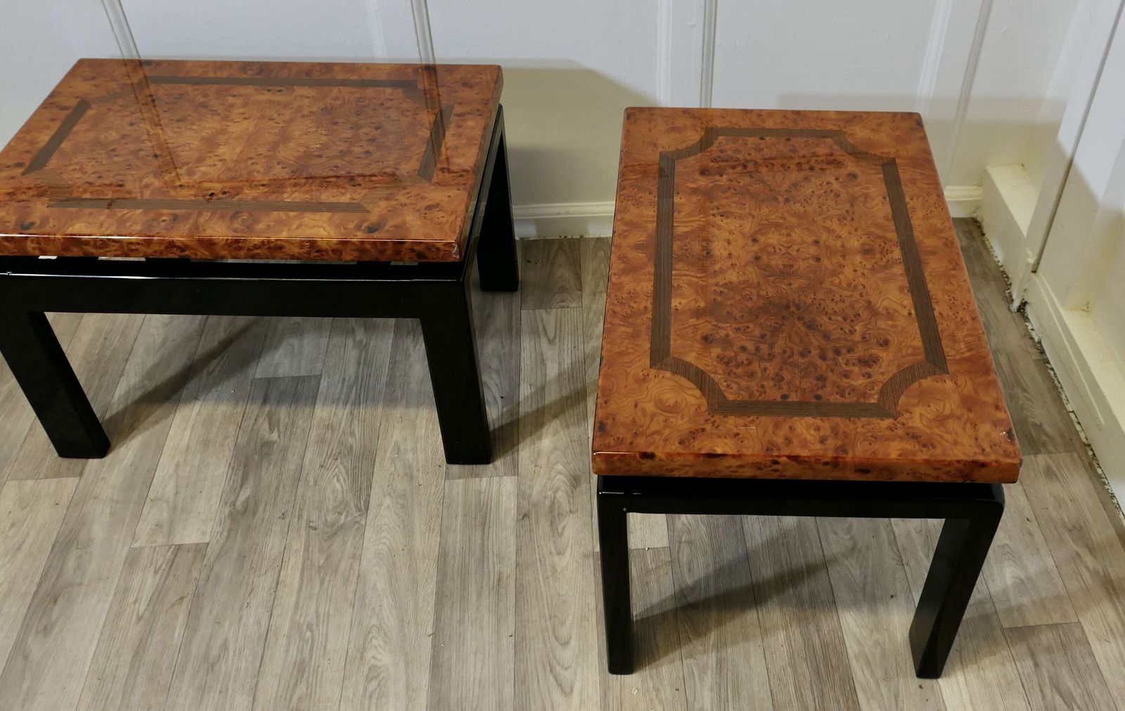 A Super Pair Of Art Deco Design Floating Top Low Tables photo vinterior