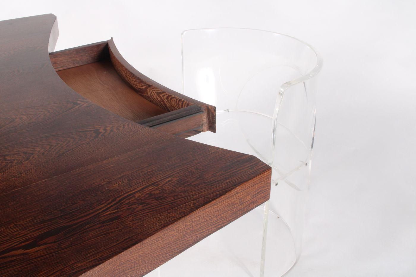 Rare And Beautiful Lucite & Wenge Desk Attributed To Danish Designer Poul Nørreklit * Free Uk Delivery photo for sale