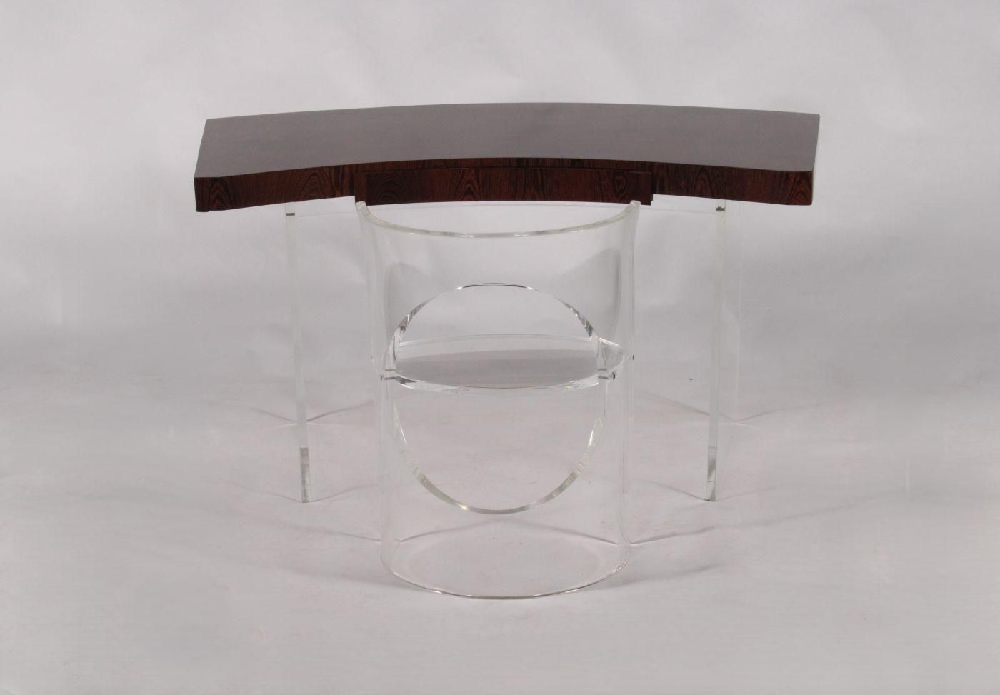 Rare And Beautiful Lucite & Wenge Desk Attributed To Danish Designer Poul Nørreklit * Free Uk Delivery photo vintage