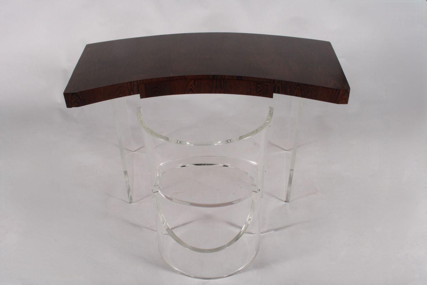 photo for sale Rare And Beautiful Lucite & Wenge Desk Attributed To Danish Designer Poul Nørreklit * Free Uk Delivery