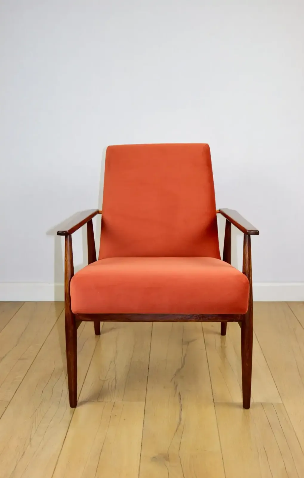 "Lis" Armchair, 1970s, Designed By Henryk Lis, Orange Brick Terracotta photo furniture