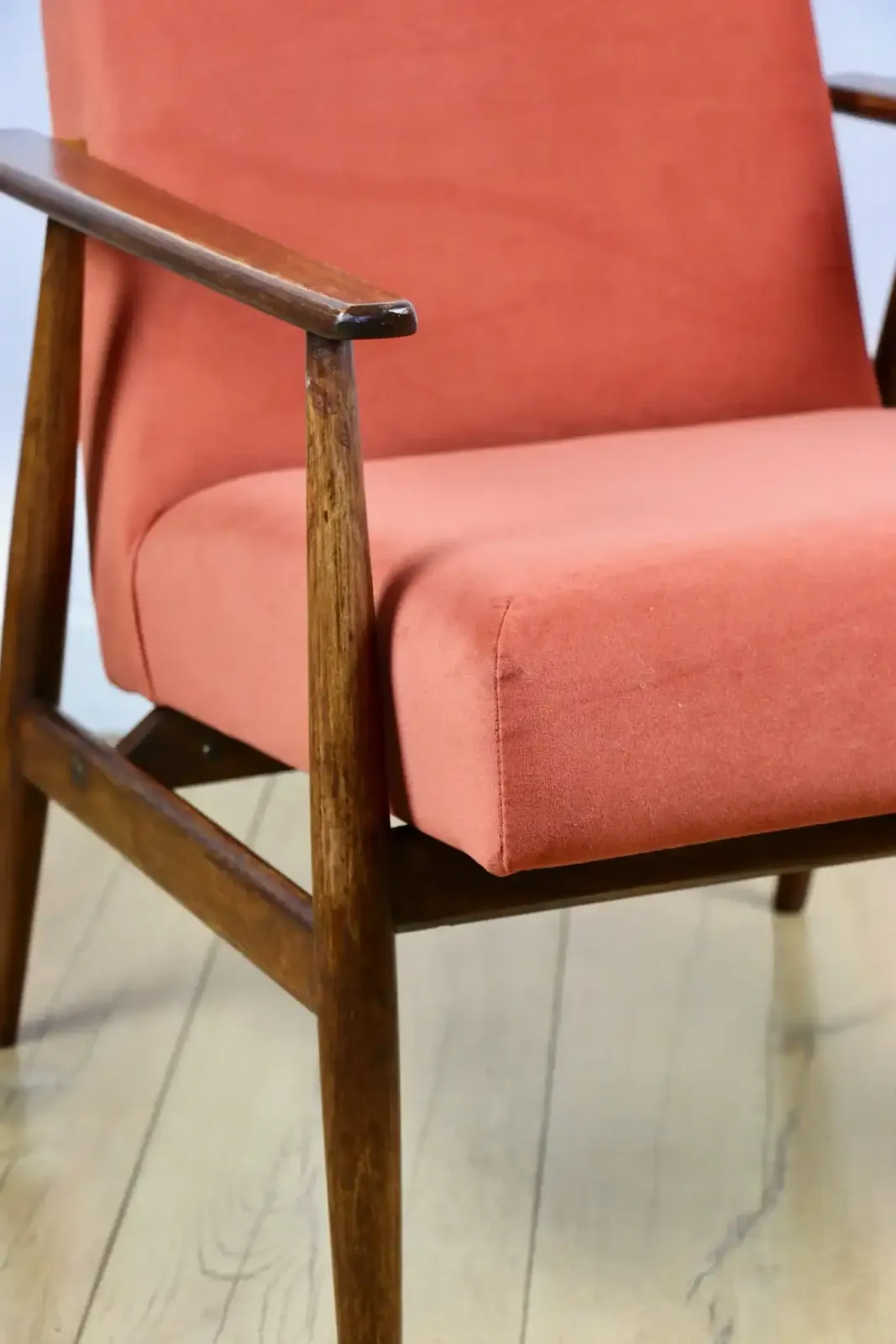 photo for sale "Lis" Armchair, 1970s, Designed By Henryk Lis, Orange Brick Terracotta