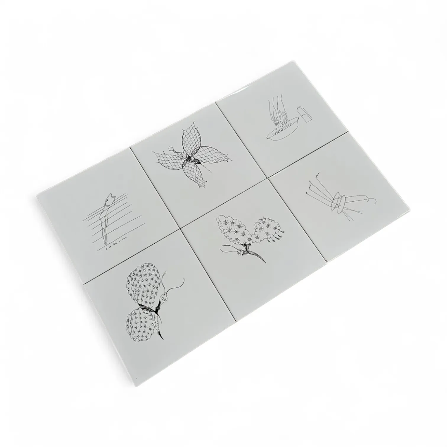 6 X Ceramic Tile By Gio Ponti For Ceramica Bardelli photo vintage