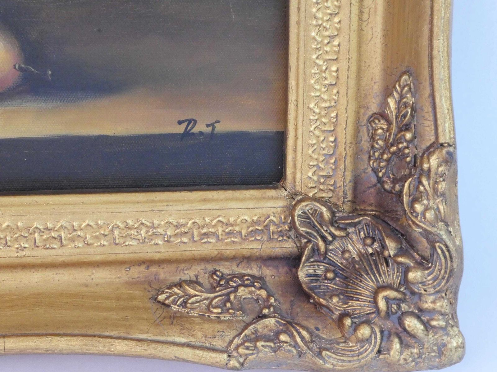 Biggs & Sons Vintage Still Life Painting, Gold Gilt Framed Fruit Painting, Signed Wall Art photo buy