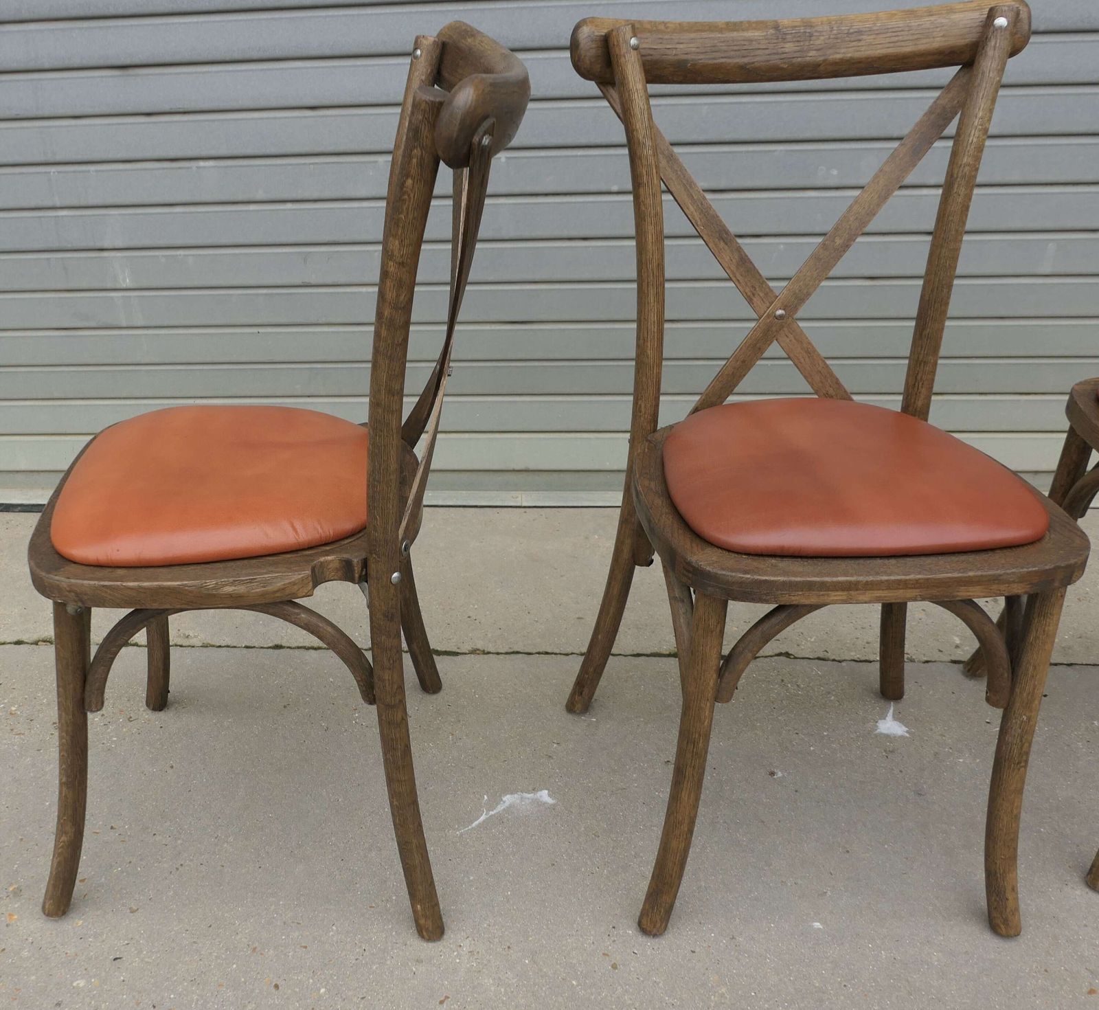 Set Of 4 French Bistro Chairs With New Leather Seats This Is A Good Sturdy Set photo 1020.0