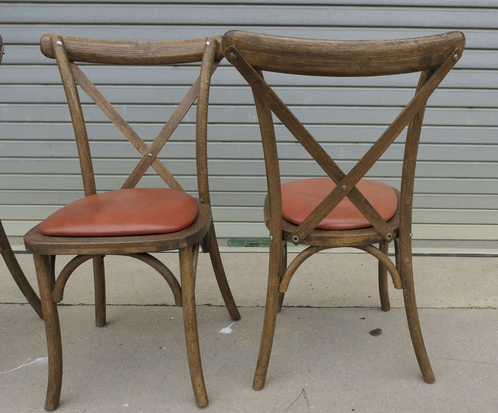 Set Of 4 French Bistro Chairs With New Leather Seats This Is A Good Sturdy Set photo buy