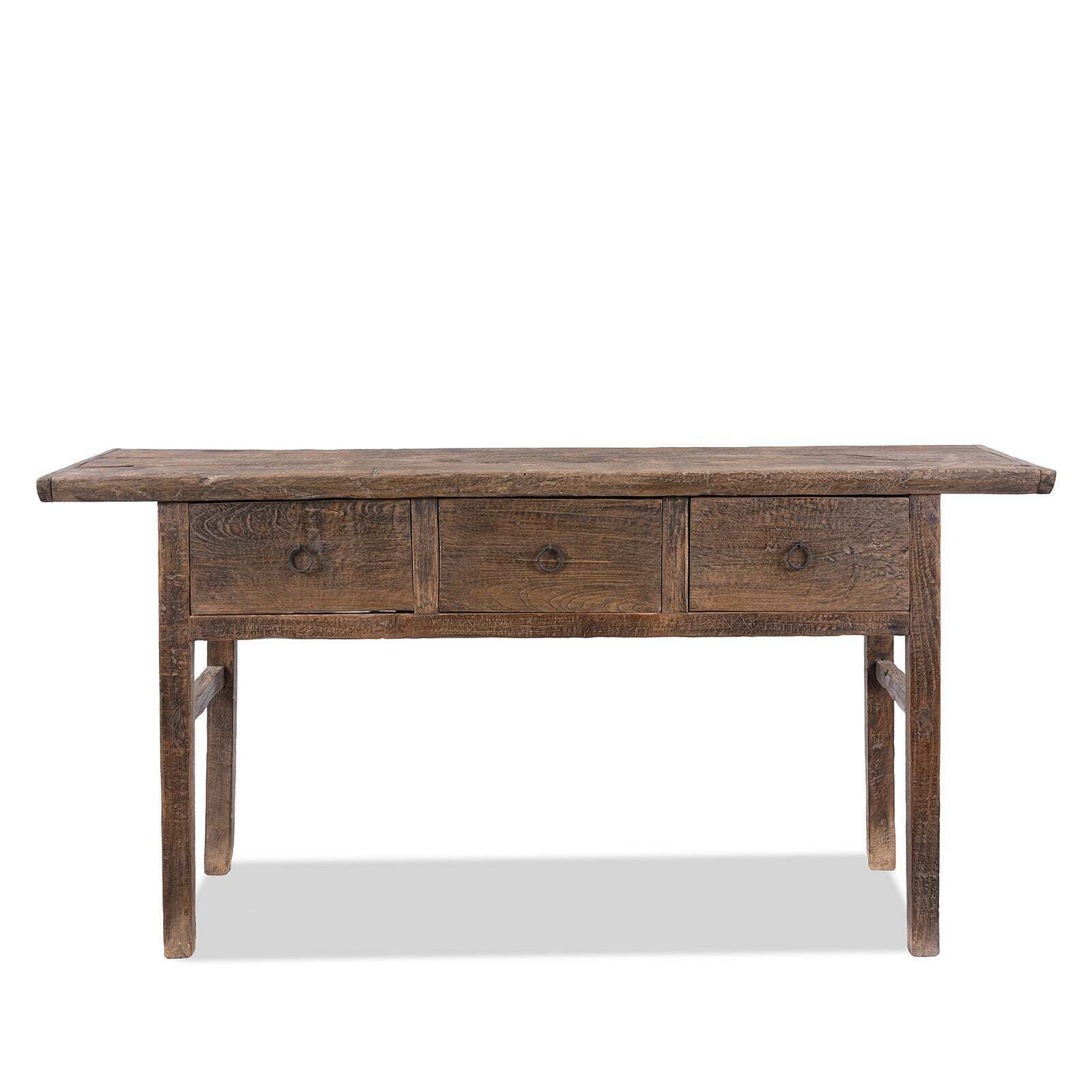 Rustic 3 Drawer Console Table   19th Century photo furniture